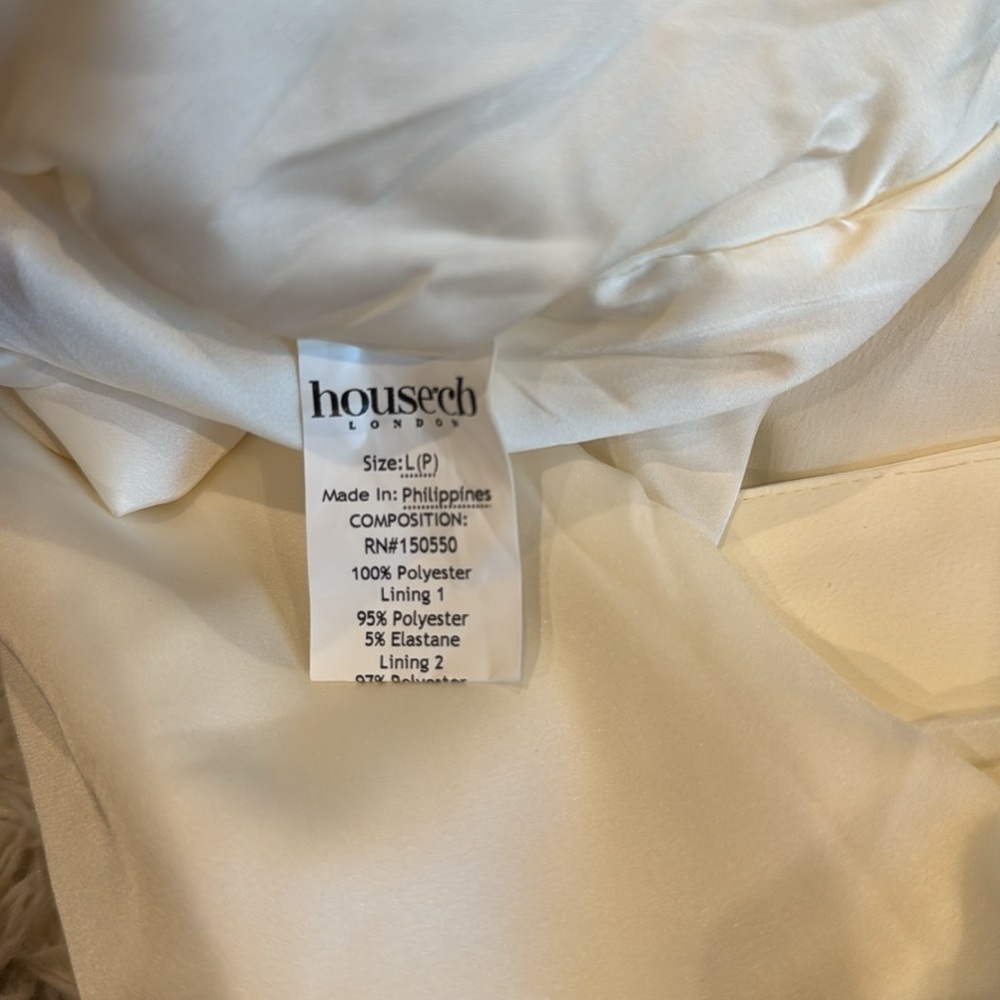 NWOT HOUSE OF CB Flora Ivory Satin Corset Side Slit Midi Dress sz L PLUS CUP - Picture 6 of 9